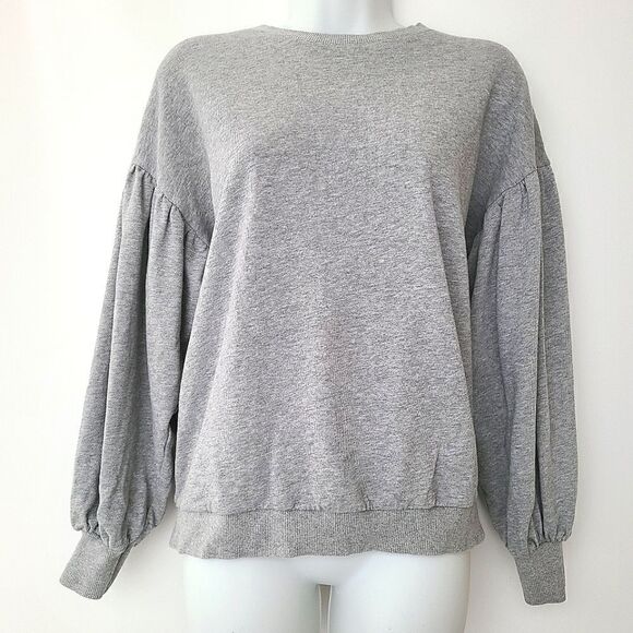 Fate by LFD Grey Cotton Balloon Sleeve Sweatshirt S - Picture 1 of 9
